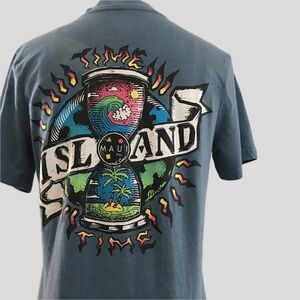 Maui & Sons Blue Short Sleeve Logo Surf Casual Cotton T Tee Shirt S